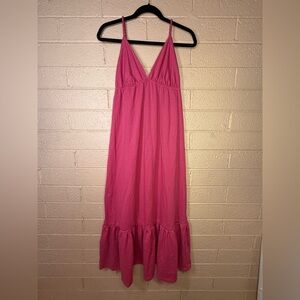 Blue steel Elegant Pink Halter Maxi Dress